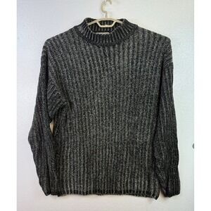 Vtg Regal Dean Heavy Knit Sweater Mens Sz XL Black Gray Cardigan Casual USA